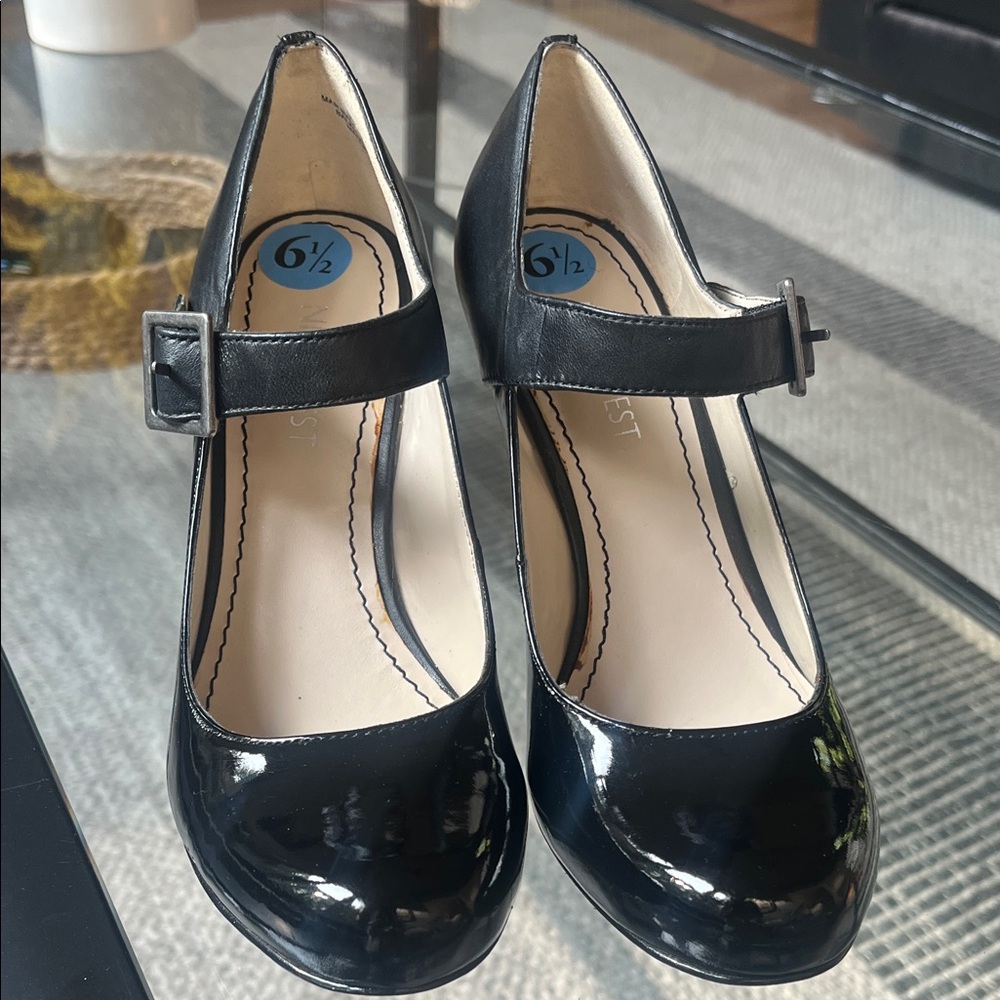 Black Patent Leather Mary Jane Heels